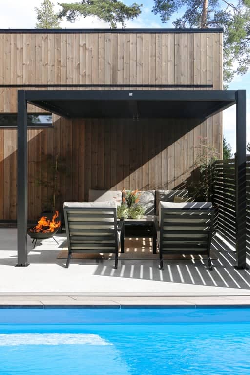 Pergola veggmontert 4x3m m/LED-lys  - bilde 2 av 3